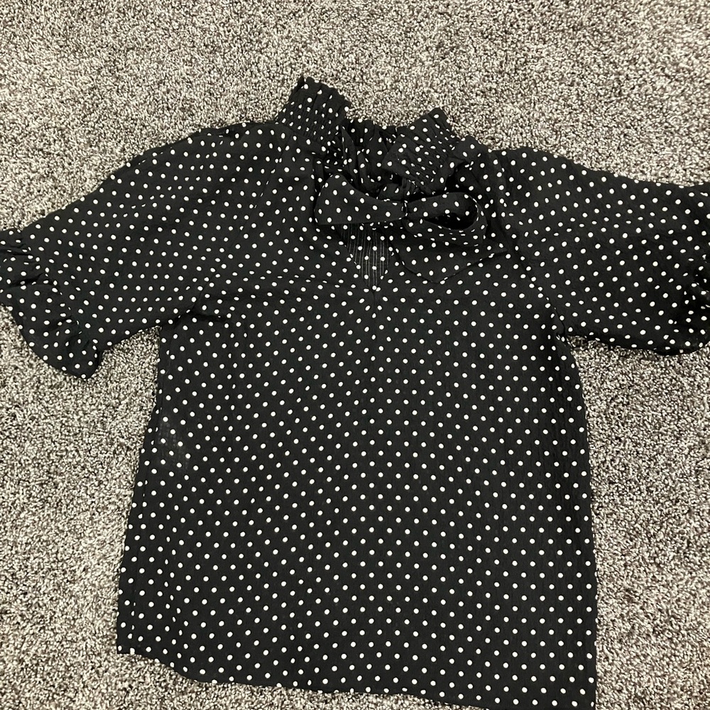 Polka Dot Sezane ruffle top